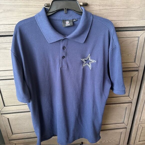 NFL Team Apparel Dallas Cowboys Navy Blue‎ Men's Short Sleeve Polo Shirt Size XL - Picture 1 of 6